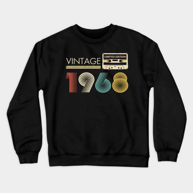 55th Birthday Vintage 1968 Limited Edition Cassette Tape Crewneck Sweatshirt by Ripke Jesus